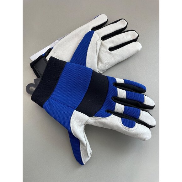 Hand Armour Premium Pigskin Mechanic Glove Large Colorblock Blue White Work NEW - Picture 4 of 6